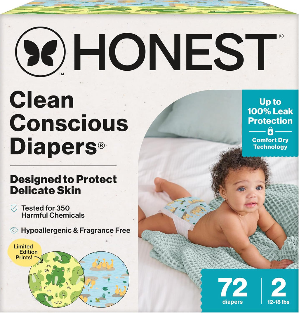 The Honest Company - Pañales hipoalergénicos, UR Ribbiting, talla 2...