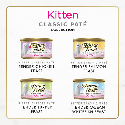 Fancy Feast Purina Festín tierno de pescado blanco del océano, pavo...
