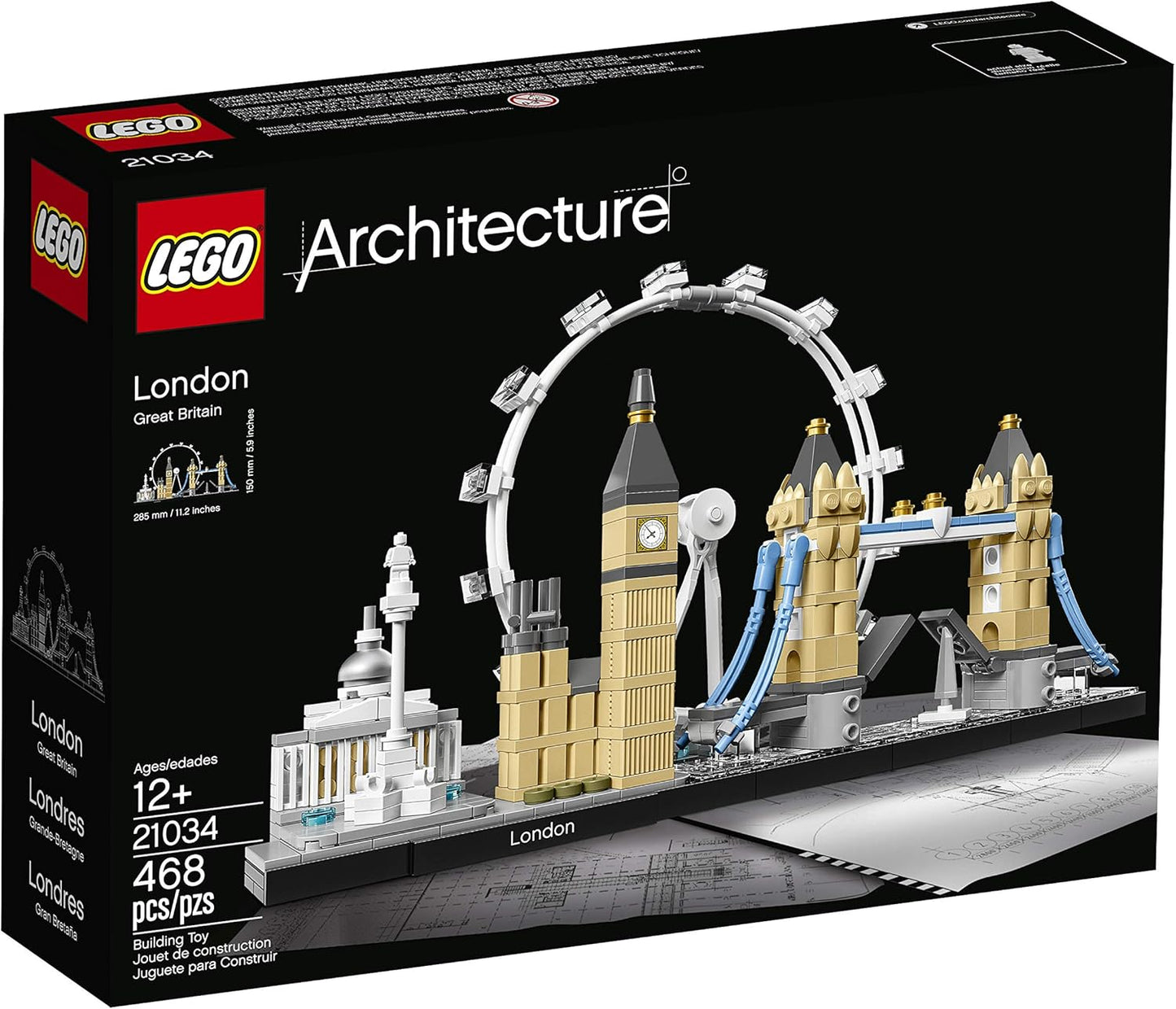 LEGO Architecture London Skyline Collection 21034 - Kit de construcción modelo y regalo para niños y adultos (468 piezas)