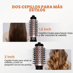 Cepillo secador de pelo giratorio 2 en 1, cepillo secador giratorio...