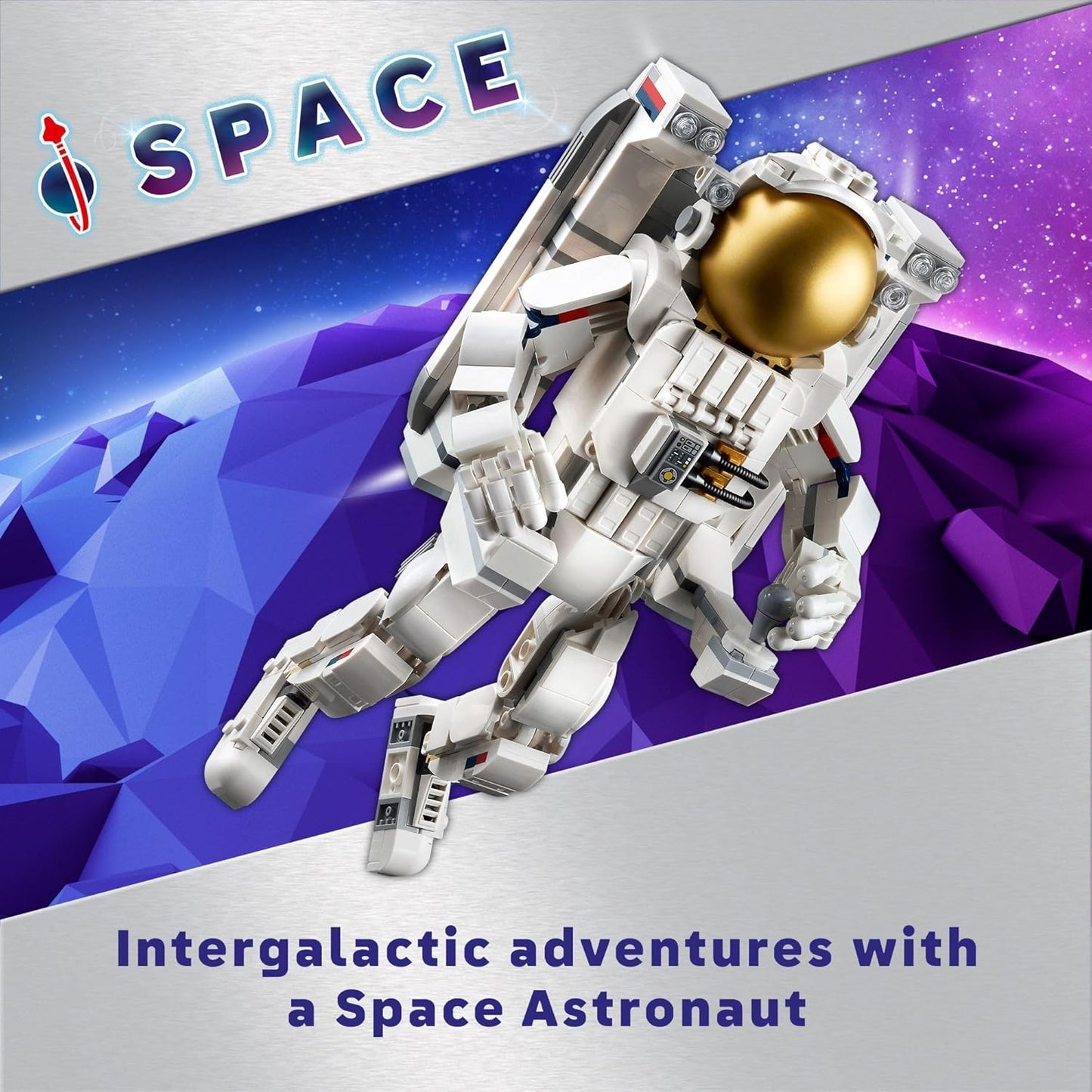 LEGO Creator 3 en 1 Juguete de Astronauta Espacial, Set de Construcción que se Transforma de Figura de Astronauta a Perro a Jet Víbora, Idea de Regalo con Temática Espacial para Niños y Niñas de 9