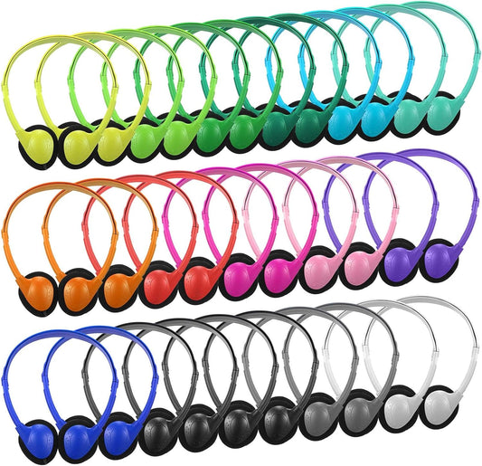 Konohan Paquete de 32 auriculares a granel para escuela, estudiante...