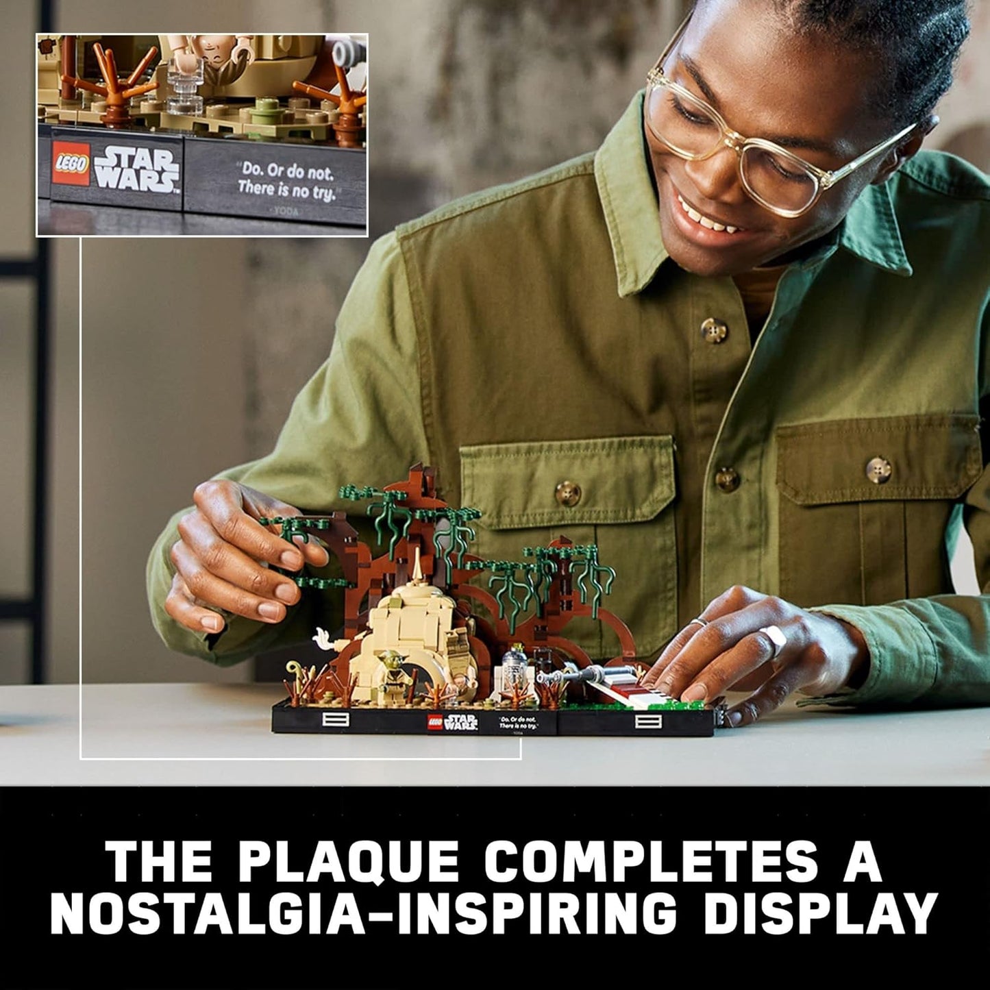 LEGO Star Wars Dagobah Jedi Diorama de entrenamiento 75330 - Serie completa con minifiguras Yoda y R2-D2, y X-Wing de Luke Skywalker, idea de regalo de cumpleaños para adultos, hombres, mujeres,