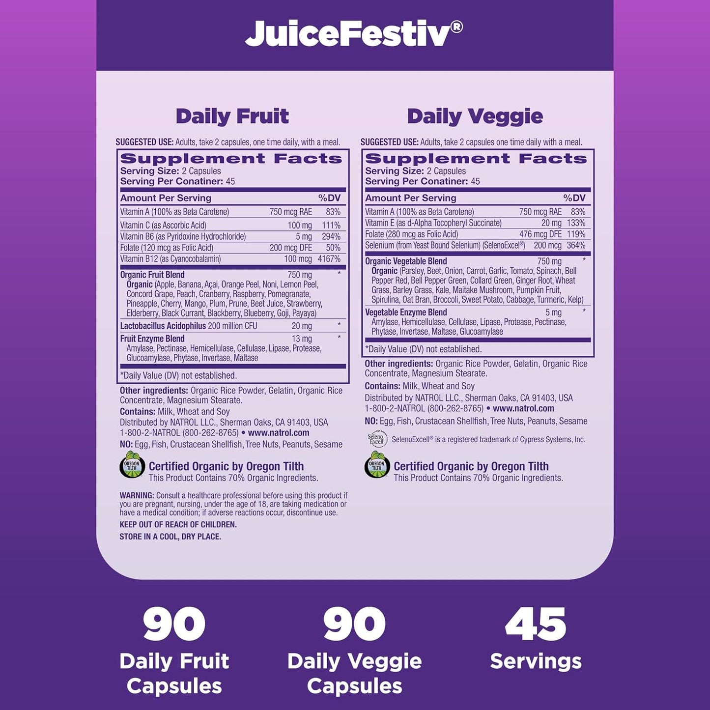 Natrol JuiceFestiv, vitaminas y suplementos para la nutrición y el...