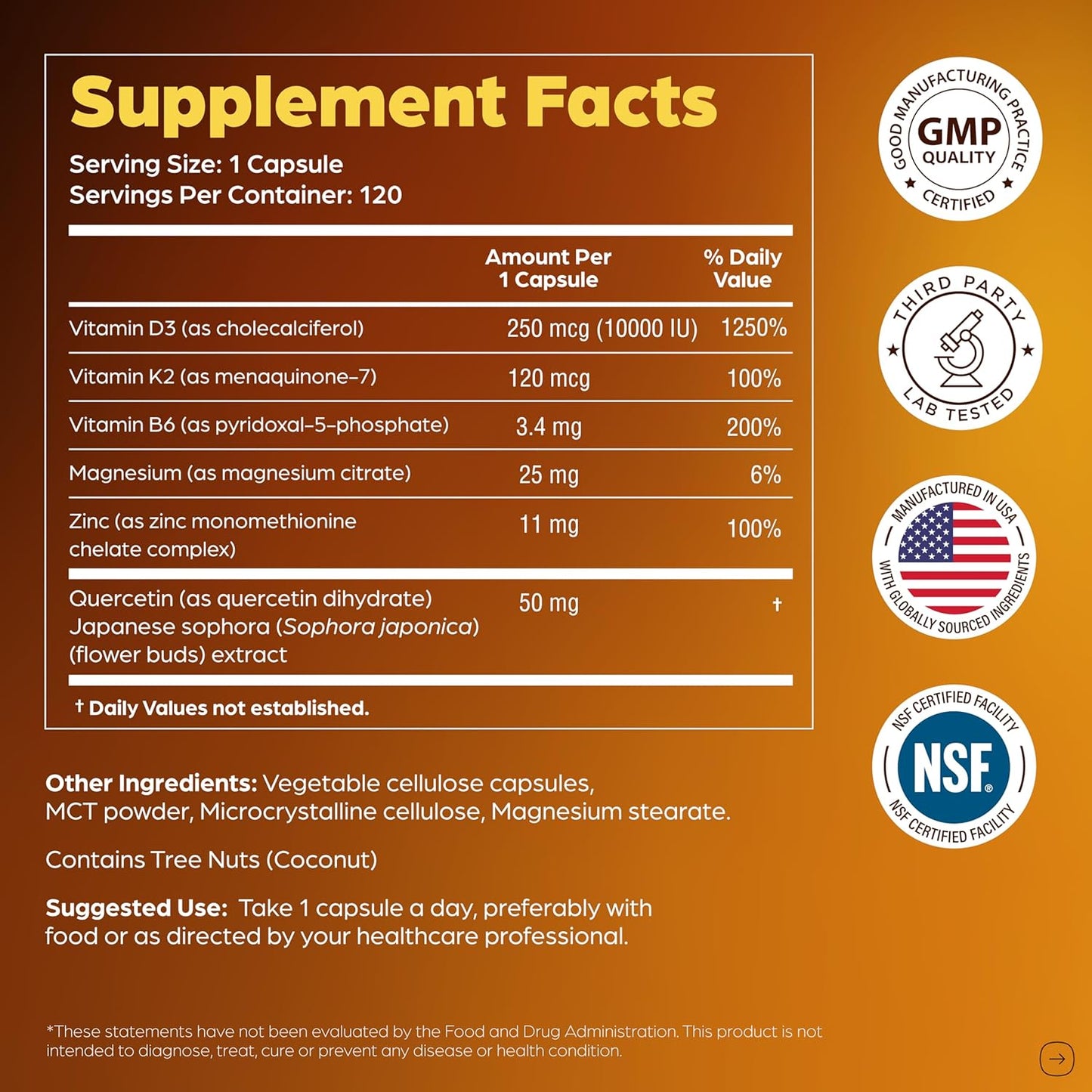 Sandhu's Vitamina D3 K2 Magnesio 10000 IU, 120 mcg K2 Cápsulas...