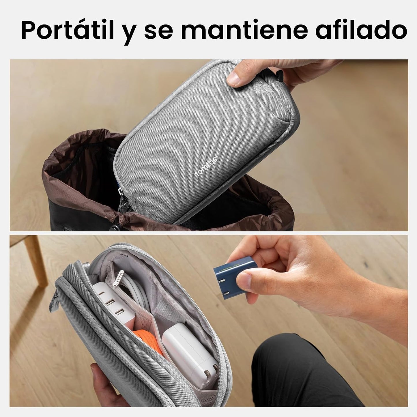 tomtoc Estuche Organizador Electrónico de Viaje, Bolsa Táctica Resi...