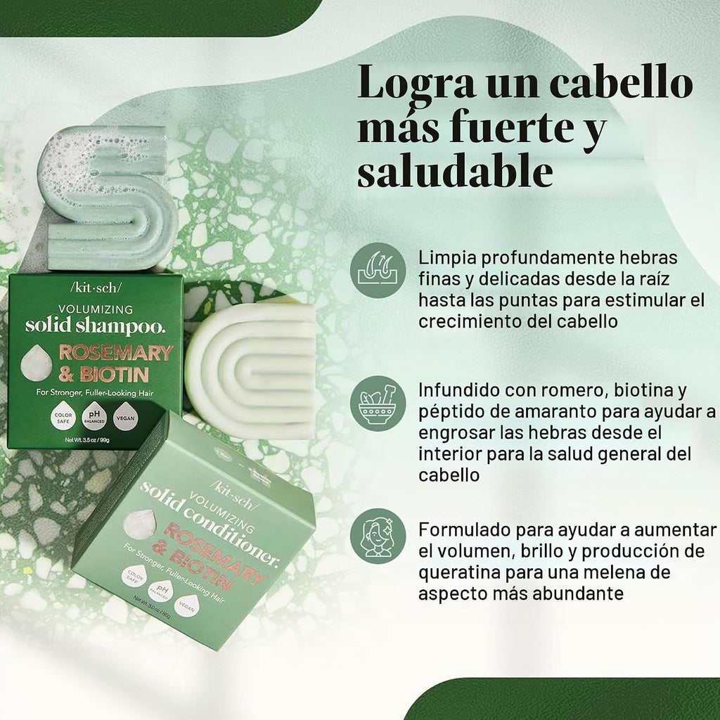 Kitsch Set de champú y acondicionador de romero y biotina para el |...