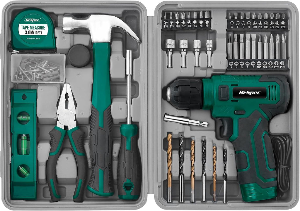 Hi-Spec Taladro inalámbrico de 8 V y kit de herramientas con herram...