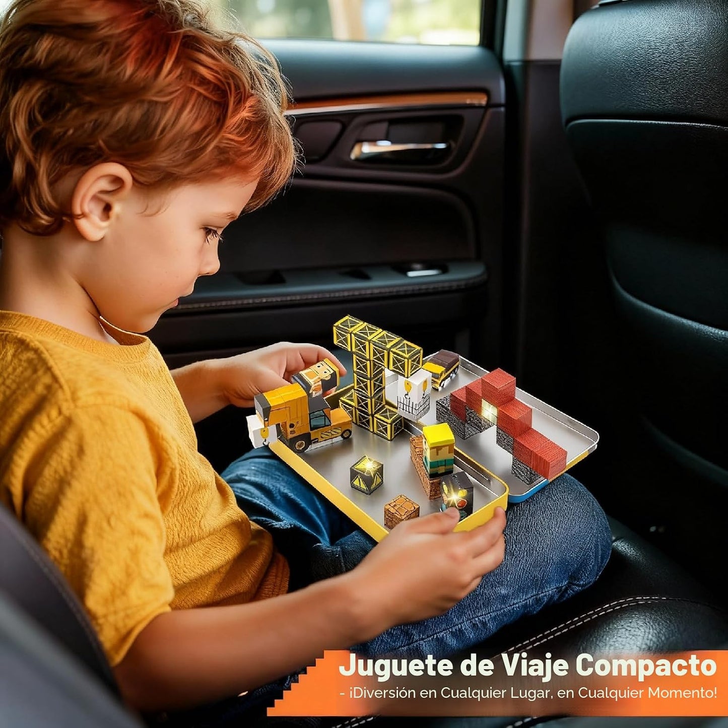 Bloques magnéticos de viaje, 45 unidades, mini cubos de construcció...
