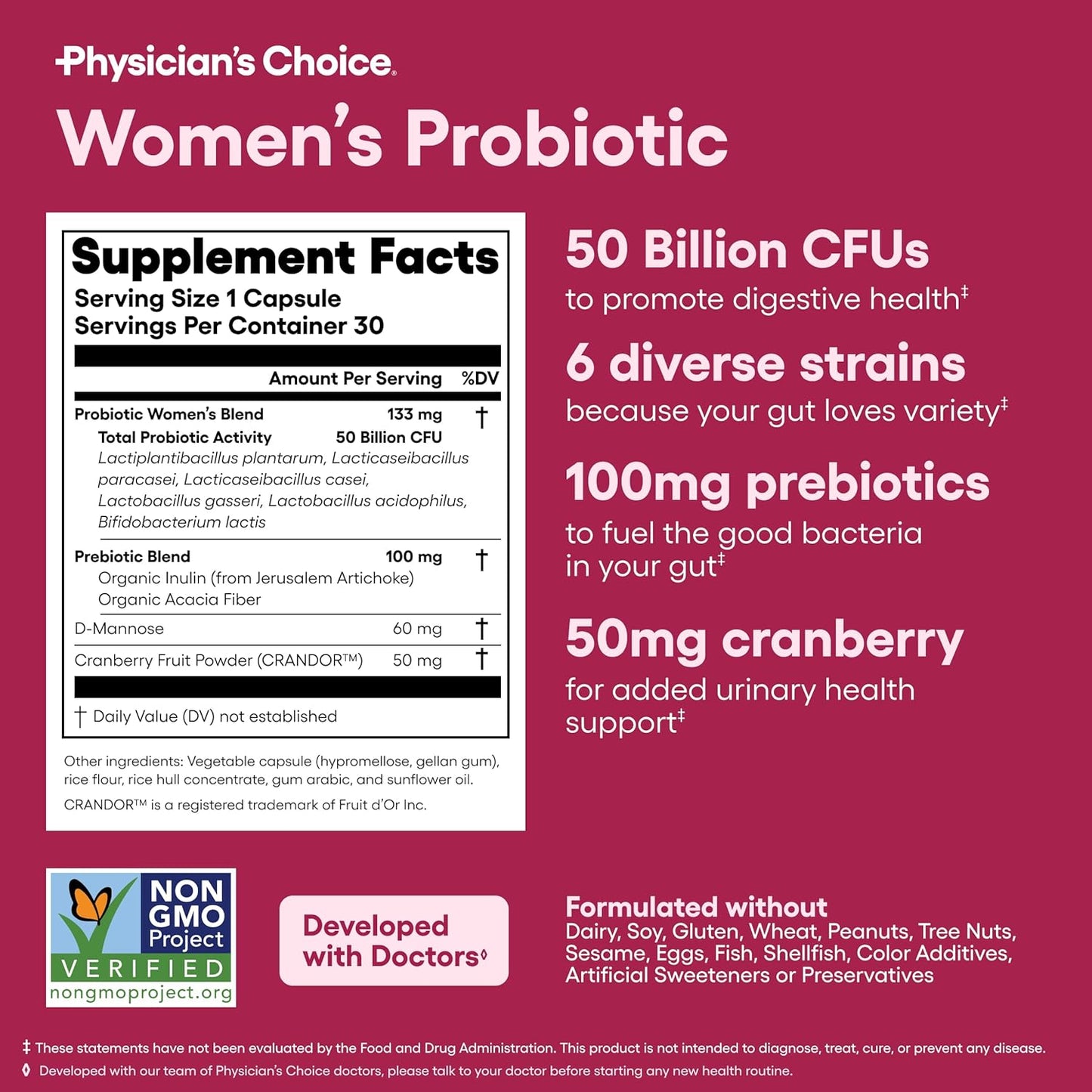 Physician's CHOICE Probióticos para mujeres - Equilibrio PH, di...