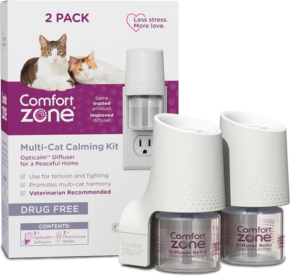 Comfort Zone Difusor de calmante para gatos para casas de múltiples...