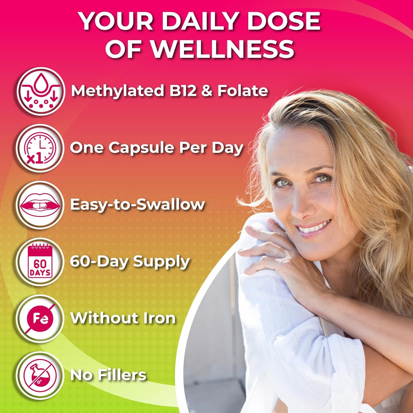 Multivitamínico diario para mujeres 50 Plus - Multivitamínico vegan...