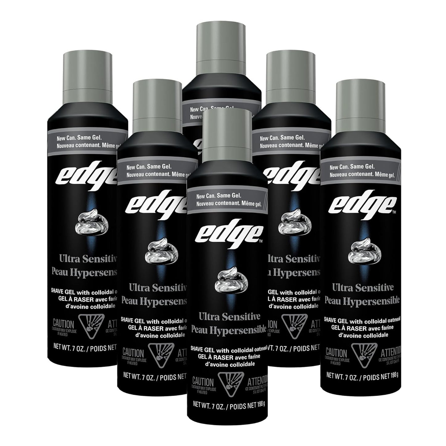 Edge Gel de afeitado para hombres, ultra sensible con avena coloida...