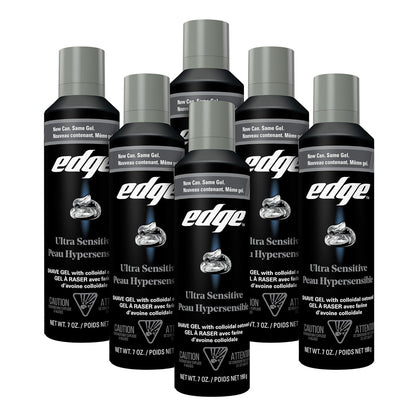Edge Gel de afeitado para hombres, ultra sensible con avena coloida...