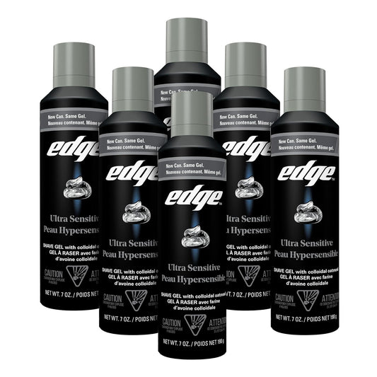Edge Gel de afeitado para hombres, ultra sensible con avena coloida...
