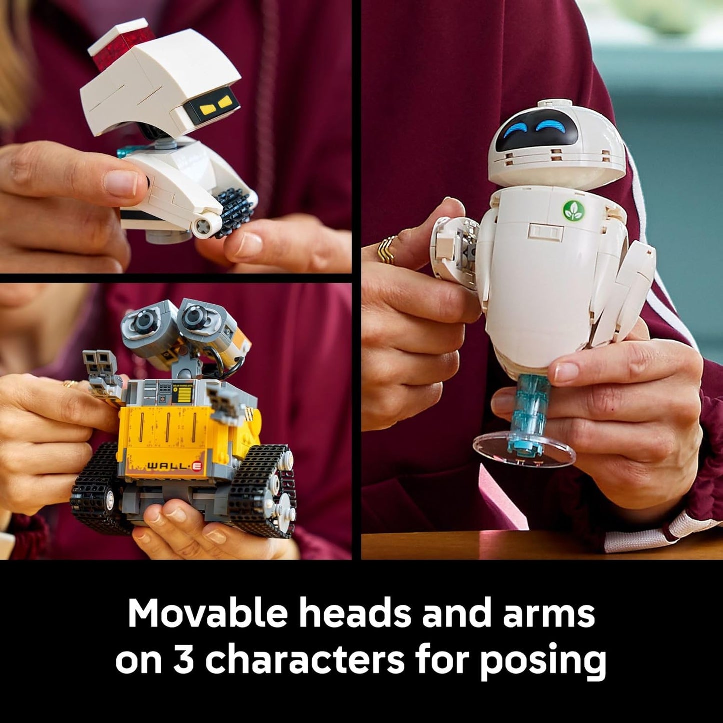 LEGO Disney & Pixar Wall-E & EVE - Juego de construcción para adultos, mayores de 18 años, oficina en casa, estante de libros o decoración de habitación para fanáticos de Disney, ideas de regalo para