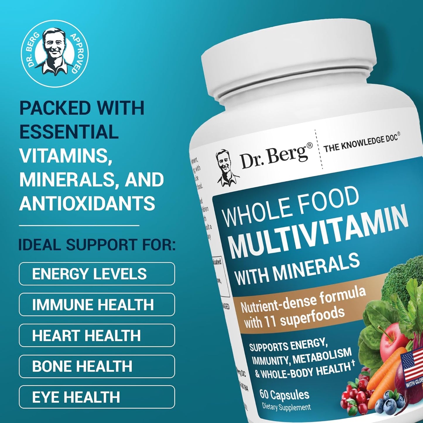 Dr. Berg Multivitamínico integral con minerales - Multivitamínico d...