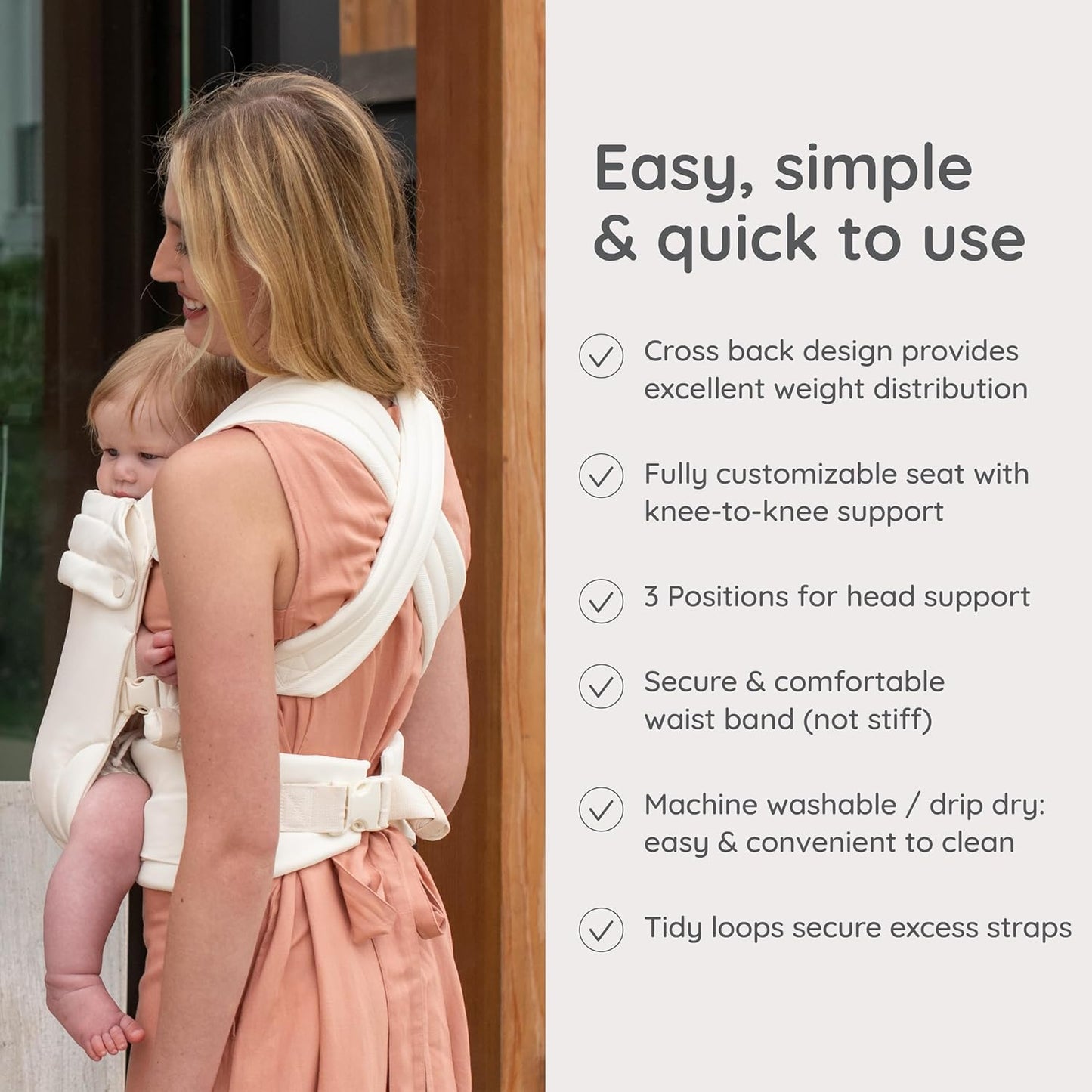 Infantino Honey Blossom - Portabebés ergonómico para bebés a niños...