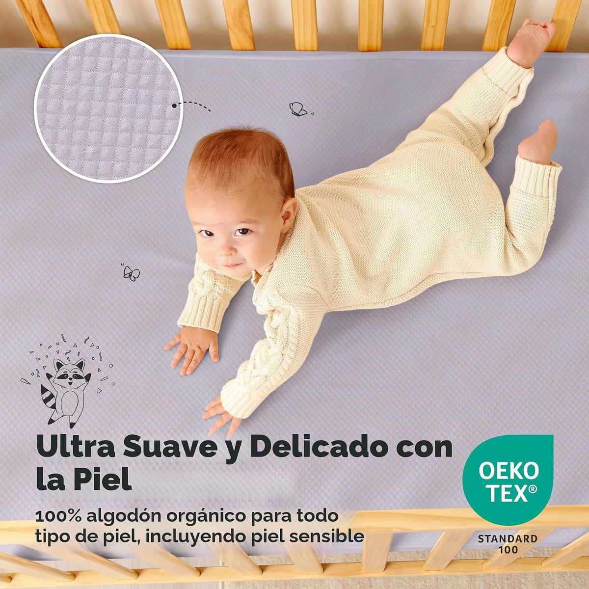 Paquete de 2 fundas protectoras de colchón impermeables para cuna,...