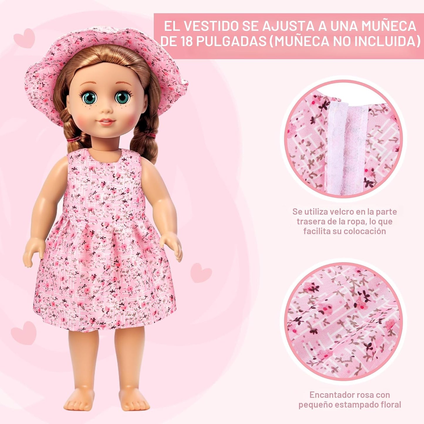 XFBB Juego de viaje con maleta para muñeca, ropa y accesorios para...