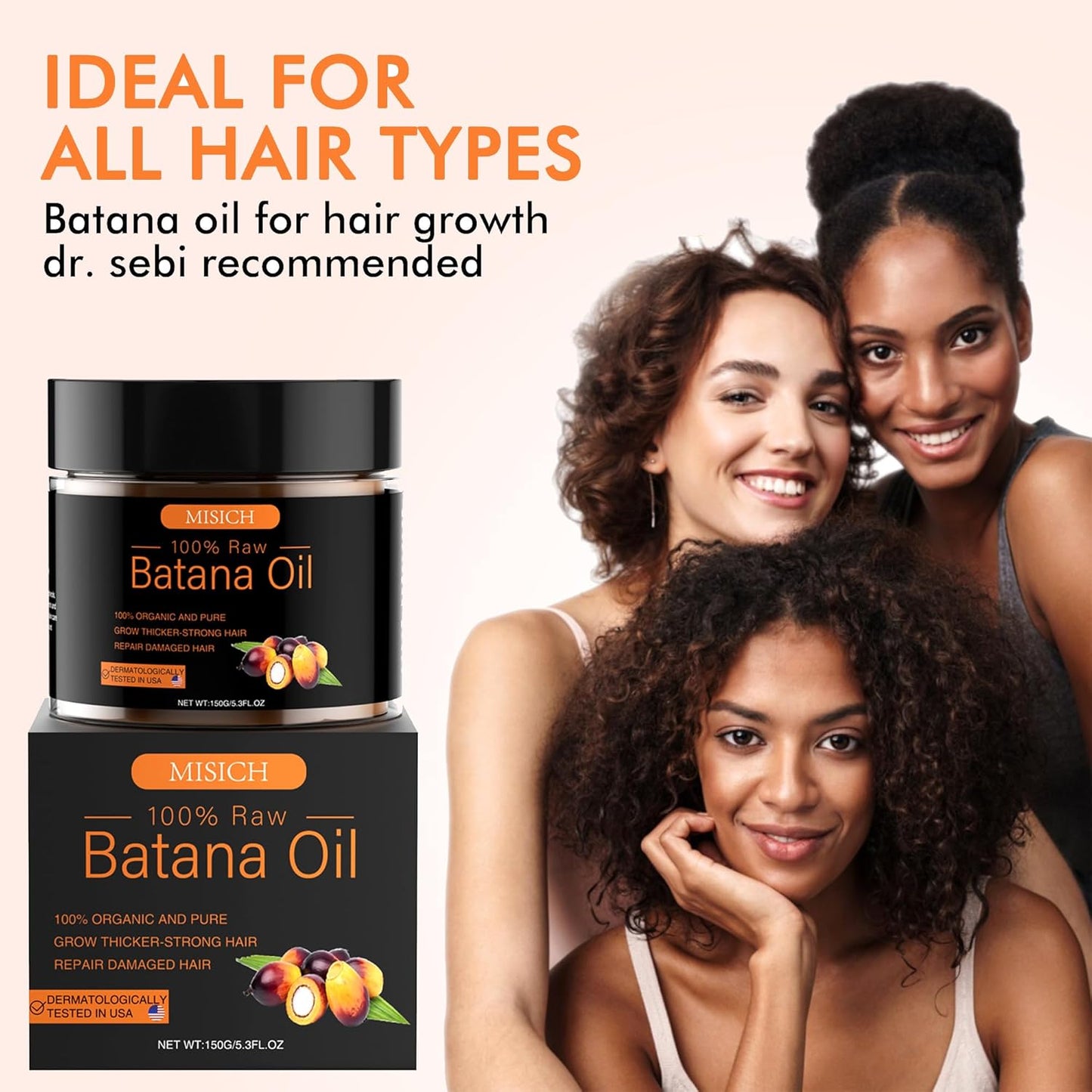 Aceite de batana crudo para el crecimiento del cabello, pasta de aceite de Botana 100% natural puro de Honduras, mascarilla orgánica sin refinar para prevenir la pérdida de cabello, mejora el grosor para hombres y mujeres, 5.3 onzas