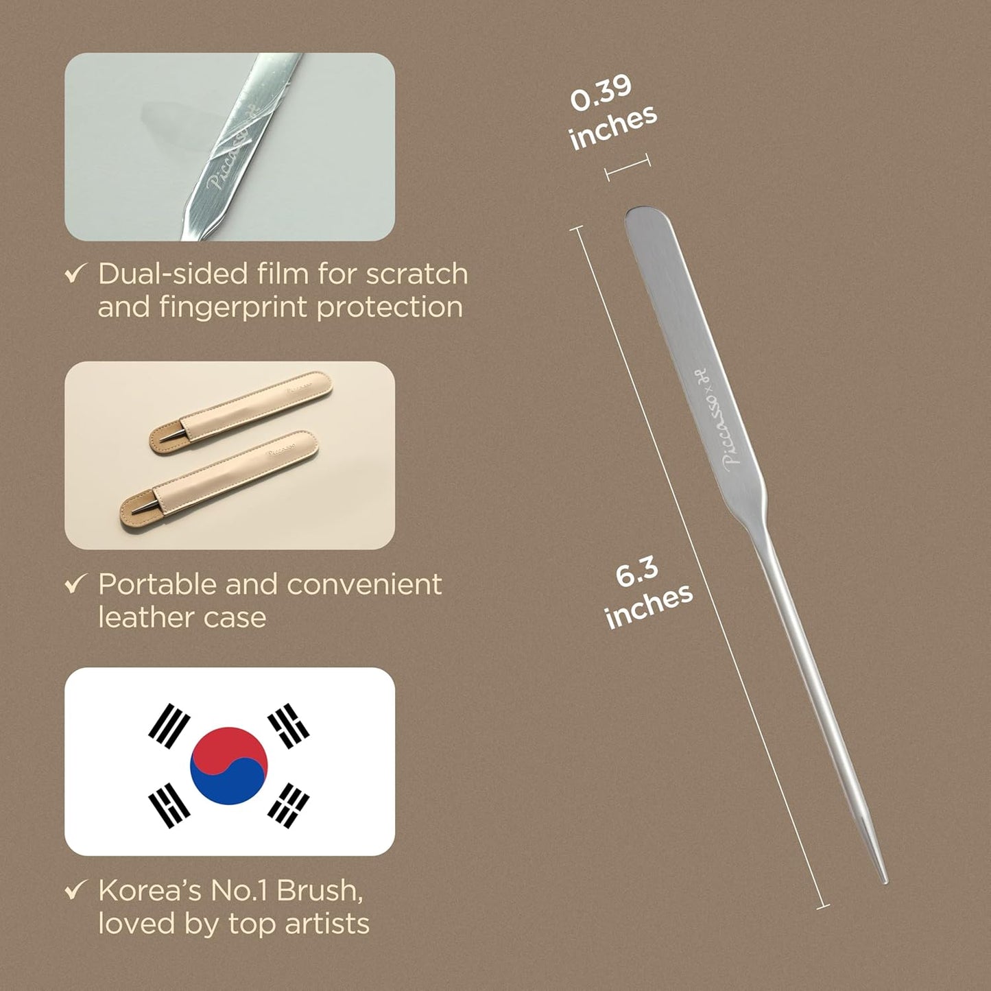 Brocha Coreana Piccasso Espátula de Maquillaje + Esponja Set 2P – Herramientas de Maquillaje Profesionales con Espátula de Precisión y 2 Esponjas Suaves, Ideal para Mezclar Base, Crema o Maquillaje