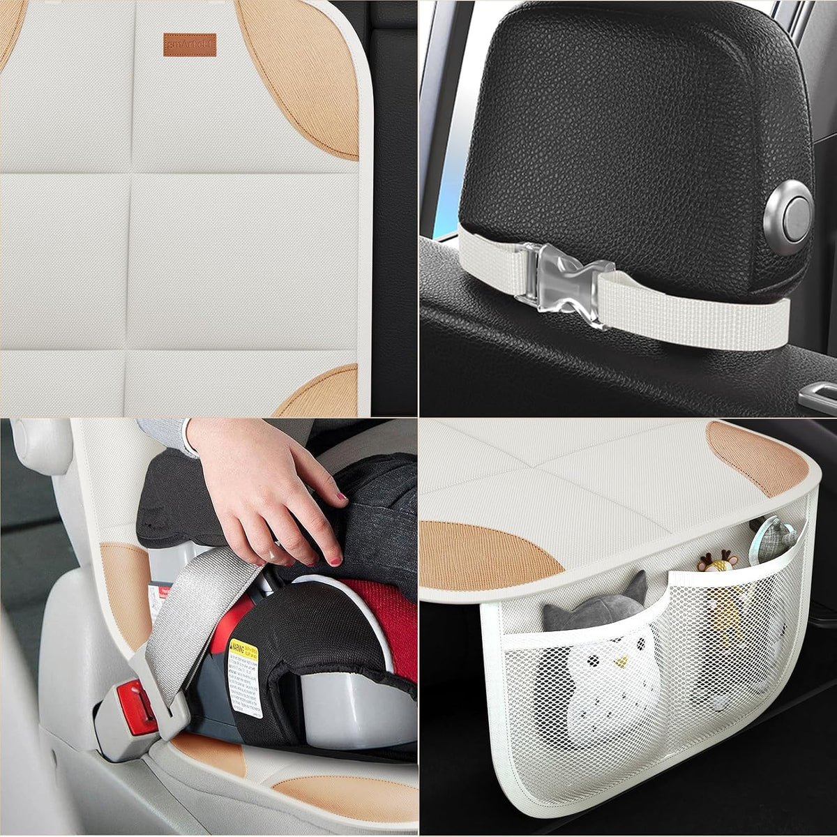 SMART ELF Protector de Asiento de Automóvil, Paquete de 2 Protector...