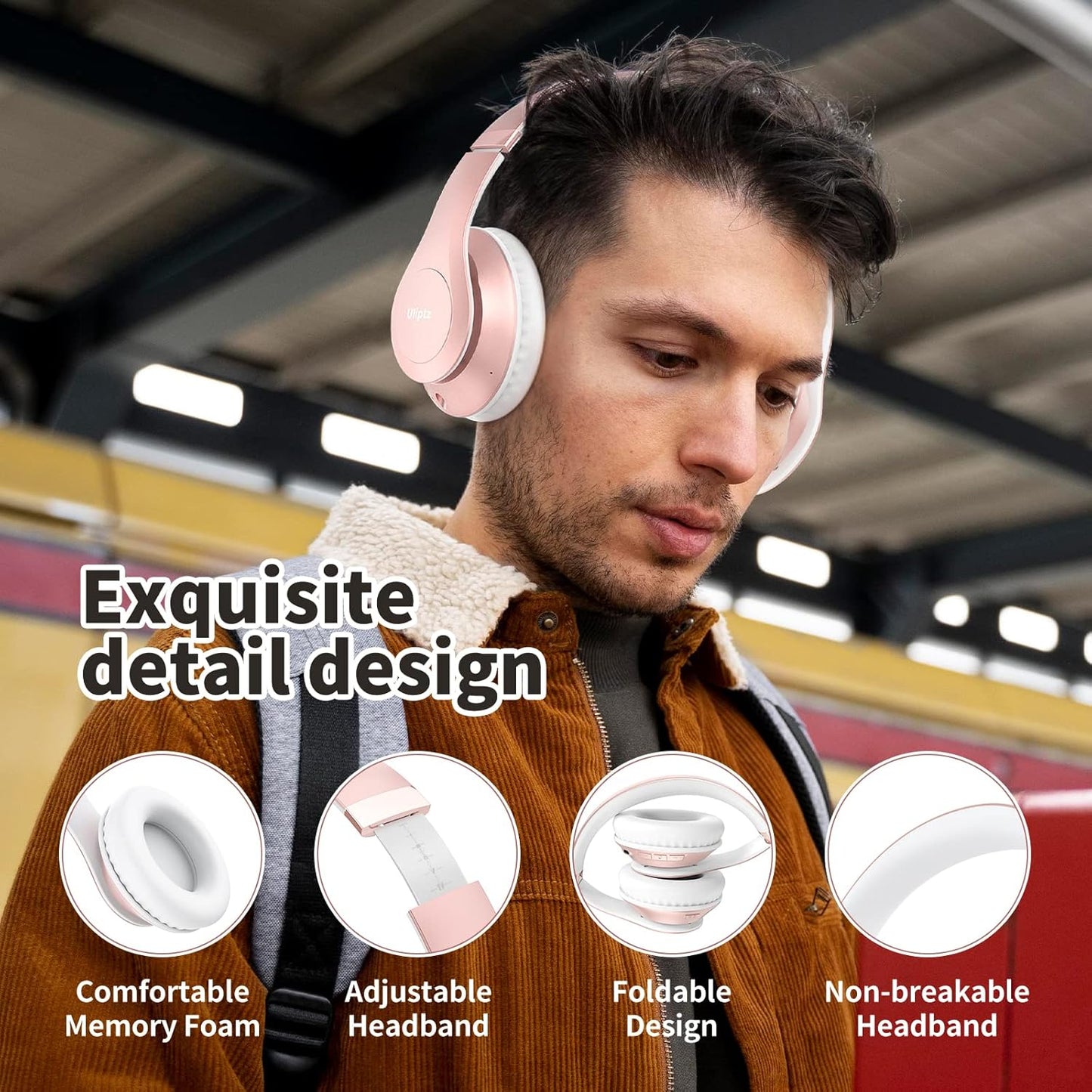 Uliptz Auriculares Bluetooth inalámbricos, tiempo de reproducción d...