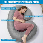 1 MIDDLE ONE Almohada de embarazo, almohada de cuerpo completo en f...
