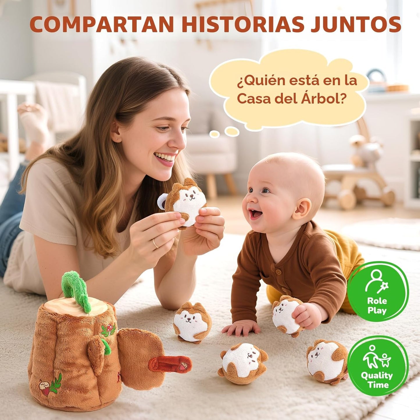 JoyCat Juguetes para bebés de 6-12 meses - Casa de árbol suave para...