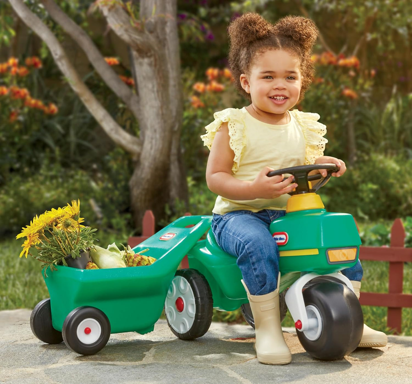 Little Tikes Tractor y carrito, correpasillos, para niños y niñas de 1 a 5 años