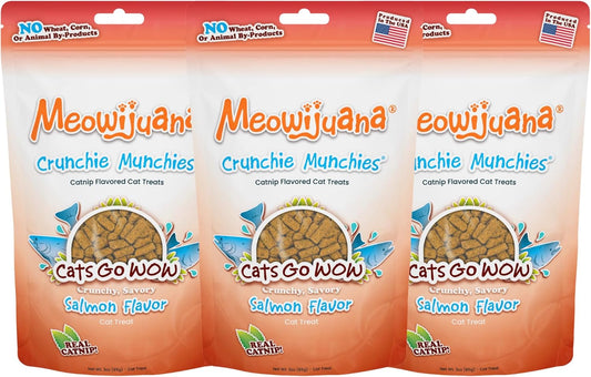 Meowijuana Crunchie Munchie Catnip Treats | Trío de salmón | Fabric...