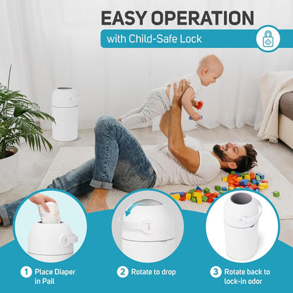 L.A. BABY Cubo Mágico para Pañales - Sistema Patentado 100% Libre d...