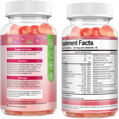 Totaria Gomitas multivitamínicas sin azúcar para mujeres mayores de...