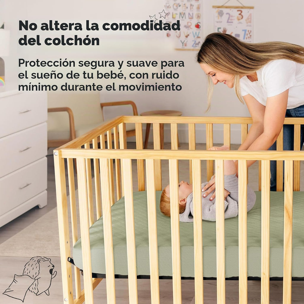 Paquete de 2 fundas protectoras de colchón impermeables para cuna,...