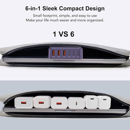Cargador USB C Rápido, 100W GaN de 6 Puertos Estación de Carga Tipo...