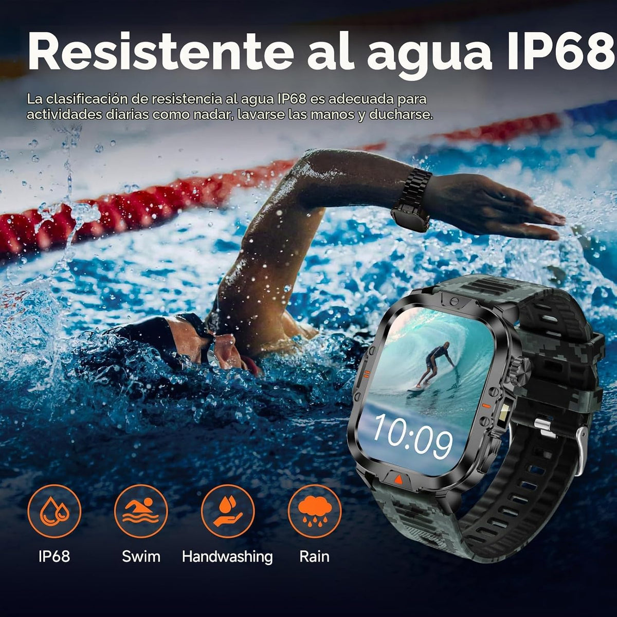BRUBOSES Reloj inteligente para hombre militar Contestar\/Hacer lla...