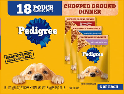 Pedigree - Comida húmeda para perros adultos de cena molida en un p...