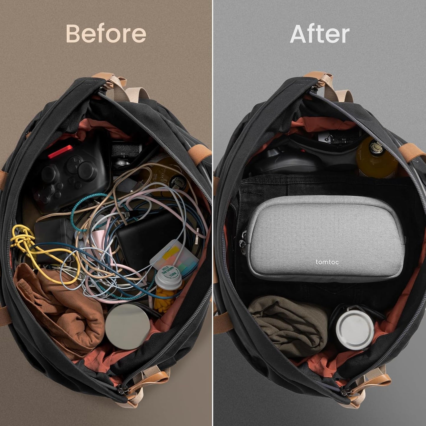 tomtoc Estuche organizador de accesorios de viaje para electrónicos...
