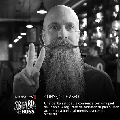 Remington Recortadora de barba al vacío, 13 ajustes de longitud y e...