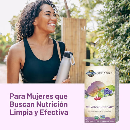 Suplemento multivitamínico orgánico Garden of Life, para mujer, tab...