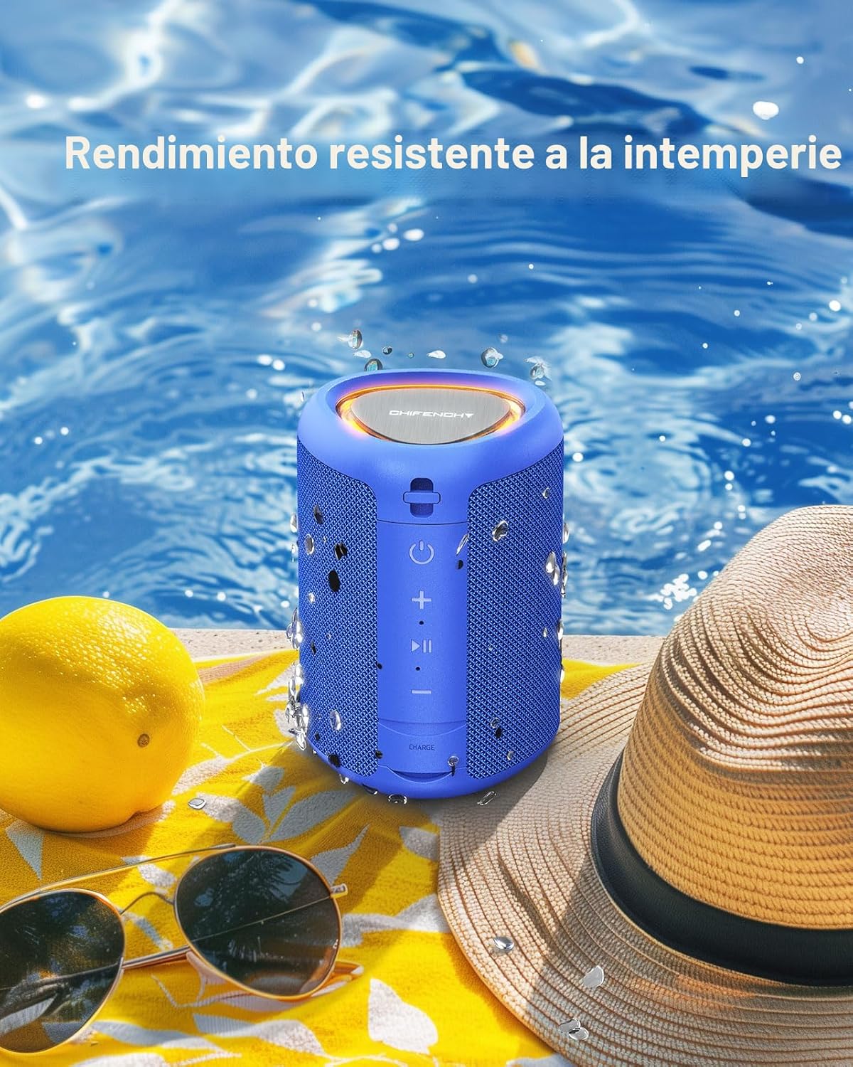 Altavoz Bluetooth portátil Esenciales para vacaciones en la playa:...