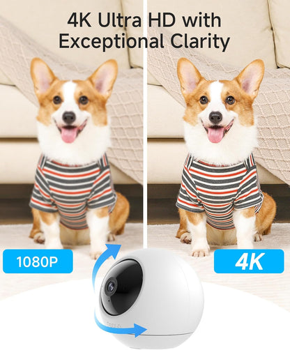 Noorio Cámara de seguridad para interiores 4K con WiFi de 5 GHz, cá...