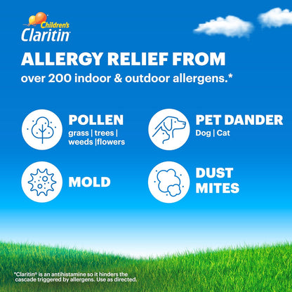 Claritin Medicamento para alergias infantiles, tabletas masticables...