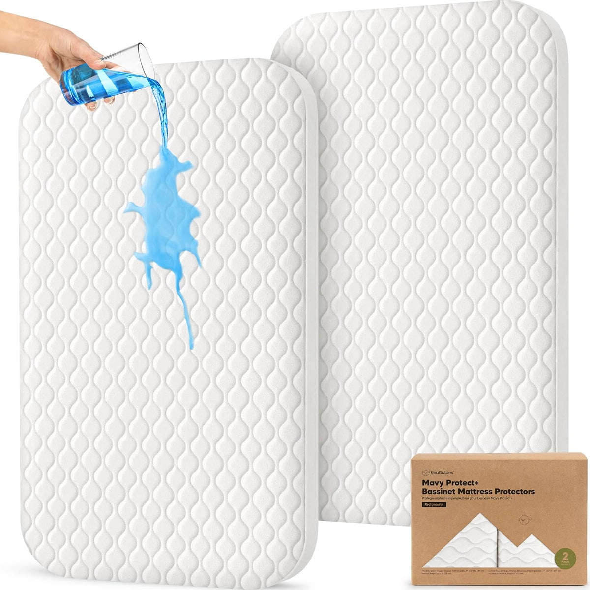 Paquete de 2 protectores de colchón impermeables para moisés de 32...