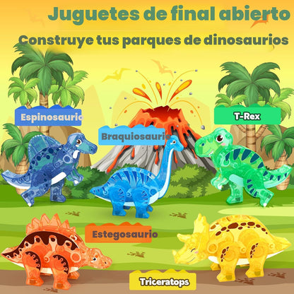 Coodoo Juguetes de Dinosaurio Fichas Magnéticas 3D Dinosaurios Móvi...