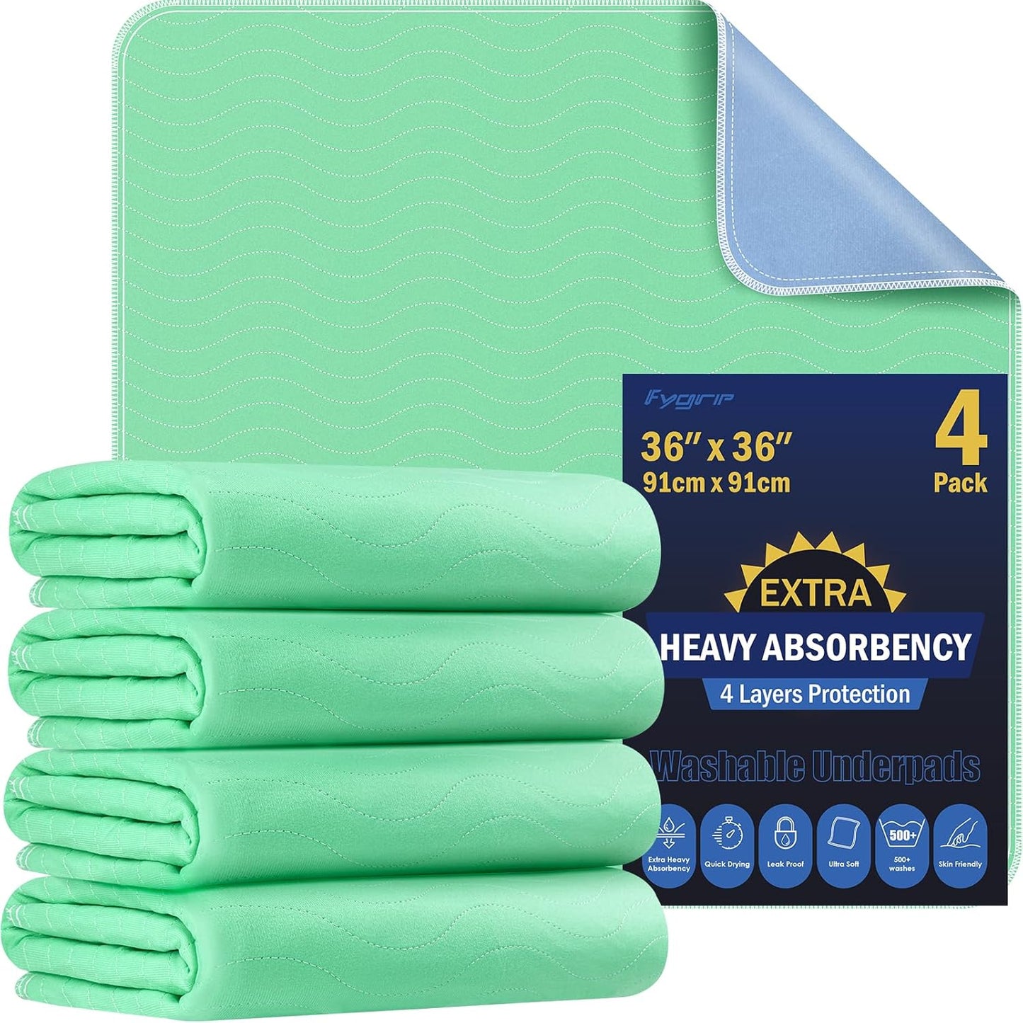 FYGRIP Paquete de 4 Protectores de 36" x 36" de Absorción E...