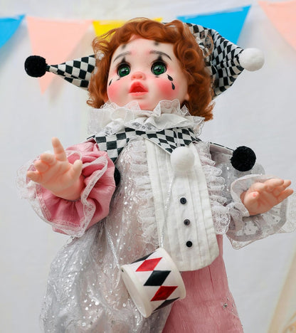 Cloveray Harlequin - Muñecas Reborn de niña pequeña payaso Arlequín...