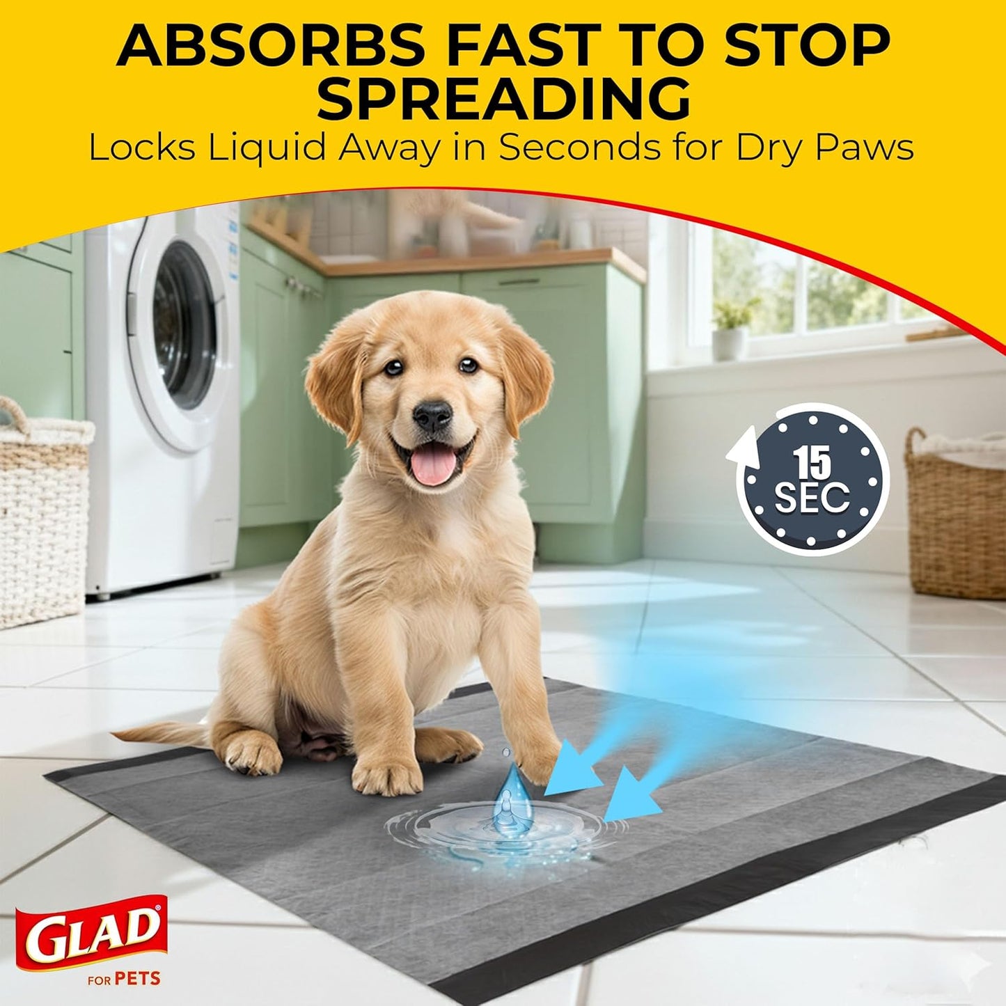Glad para Mascotas Almohadillas de Carbón Negro para Cachorros, Alm...