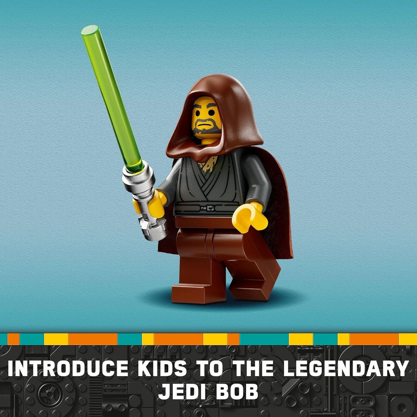 LEGO Star Wars Jedi Bob's Starfighter Vehículo de juguete construible, nave estelar de Star Wars construida con ladrillos con minifigura Jedi Bob, idea de regalo de cumpleaños para niños, niñas o
